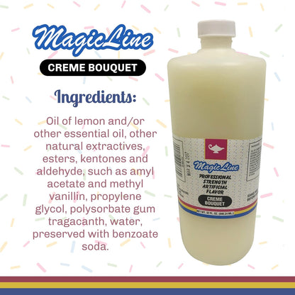 Parrish Magic Line Creme Bouquet Flavoring Oil for Baking – Premium Baking Extract Replaces Vanilla Flavor Extracts (32 oz)