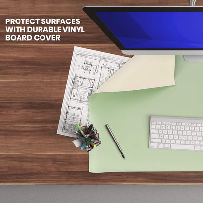 Pacific Arc Vinyl Board Cover. Self Healing and Stain Resistant Green/Ivory Sheet, 37.5 inches by 60 inches