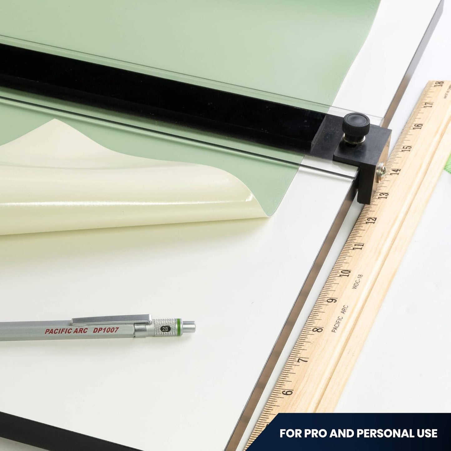 Pacific Arc Vinyl Board Cover. Self Healing and Stain Resistant Green/Ivory Sheet, 37.5 inches by 60 inches